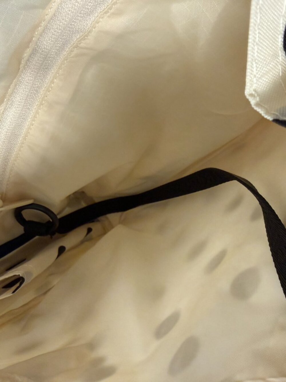 NWT BAGGU Nylon Bowler Bag Cream + Black Polka Dot - UO Exclusive - Picture 4 of 4